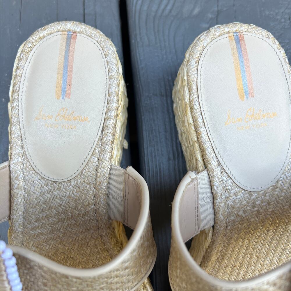 Sam Edelman Chase Platform Sandals Espadrille Raffia Buckle 2.5" heel 9 - Picture 2 of 8